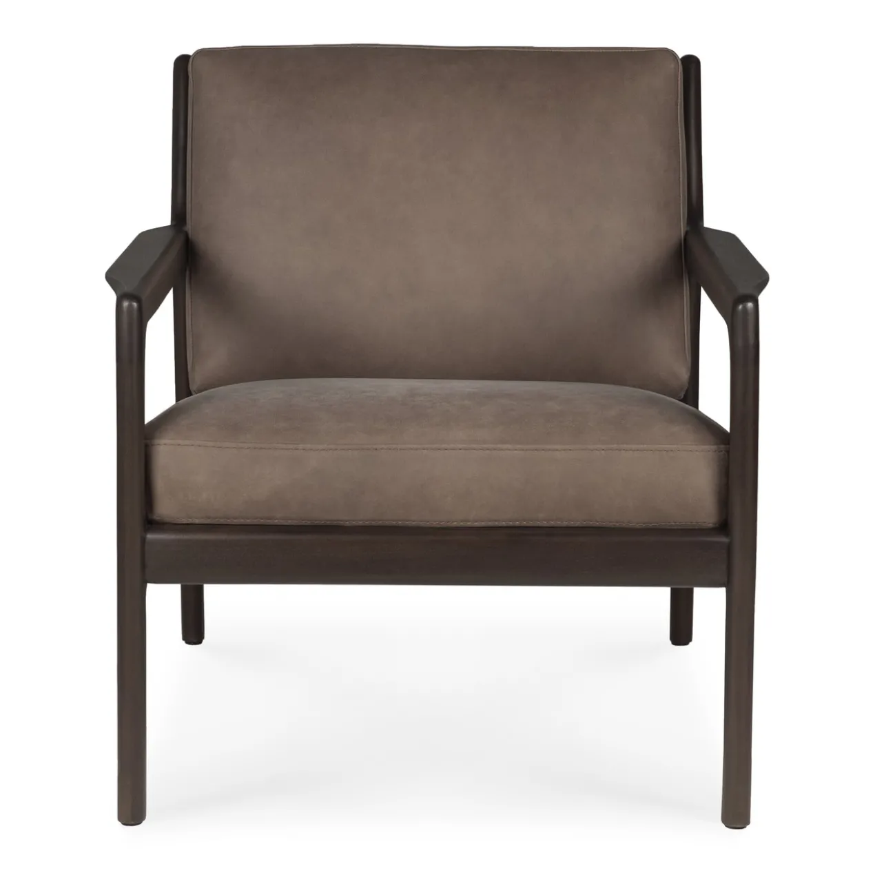 Jack loungestoel donkerbruin mahonie - terra nubuck leer