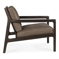 Jack loungestoel donkerbruin mahonie - terra nubuck leer