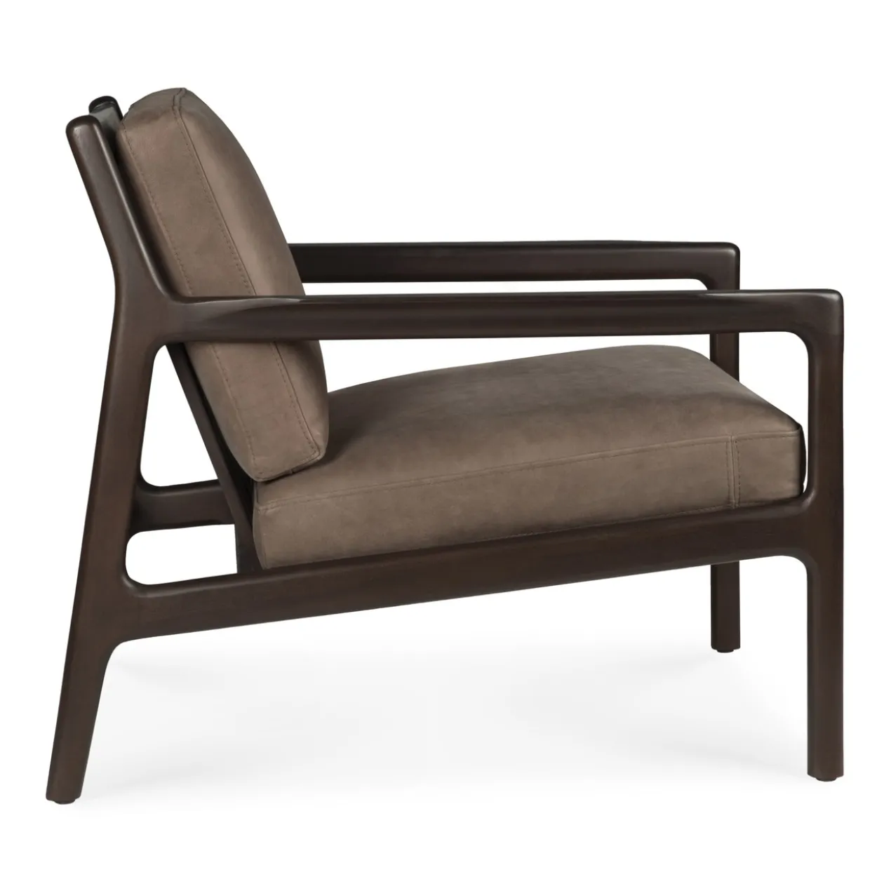 Jack loungestoel donkerbruin mahonie - terra nubuck leer