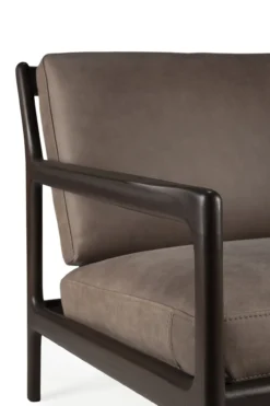 Jack loungestoel donkerbruin mahonie - terra nubuck leer