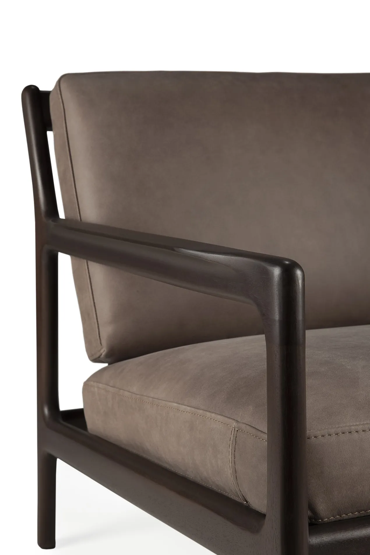 Jack loungestoel donkerbruin mahonie - terra nubuck leer