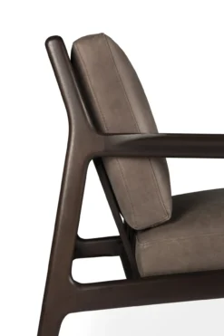 Jack loungestoel donkerbruin mahonie - terra nubuck leer