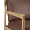 Jack loungestoel eiken - burgundy leer