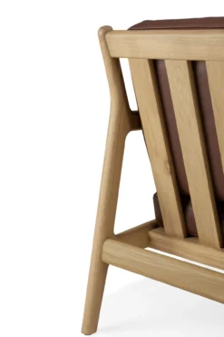 Jack loungestoel eiken - burgundy leer