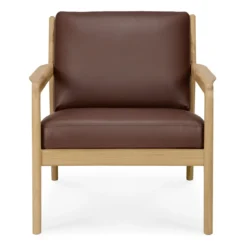 Jack loungestoel eiken - burgundy leer