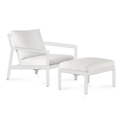 Jack loungestoel - wit aluminium - compleet - off white kussens