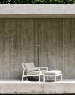 Jack loungestoel - wit aluminium - compleet - off white kussens
