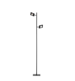 JAKE VLOERLAMP 2-LICHTS ZWART