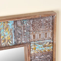 Jalebi - Handgemaakte Patchwork Houten Spiegel