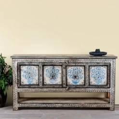 Jegan - Handbeschilderde Oud Houten Consoletafel