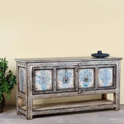 Jegan - Handbeschilderde Oud Houten Consoletafel