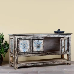 Jegan - Handbeschilderde Oud Houten Consoletafel