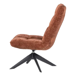 Jouke draaifauteuil chenille structuur roestbruin [fsc]