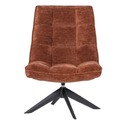 Jouke draaifauteuil chenille structuur roestbruin [fsc]