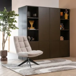 Jouke draaifauteuil chenille structuur naturel [fsc]