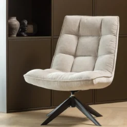 Jouke draaifauteuil chenille structuur naturel [fsc]