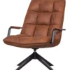 Jouke draaifauteuil met armleuning leerlook cognac [fsc]