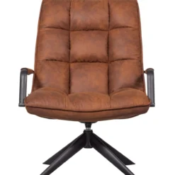 Jouke draaifauteuil met armleuning leerlook cognac [fsc]