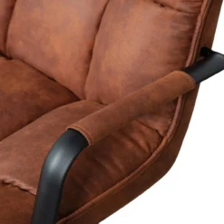 Jouke draaifauteuil met armleuning leerlook cognac [fsc]