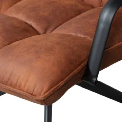 Jouke draaifauteuil met armleuning leerlook cognac [fsc]