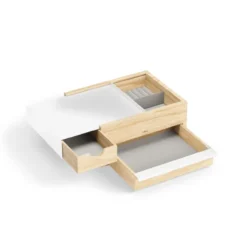 Juwelenbox Stowit wit naturel hout L