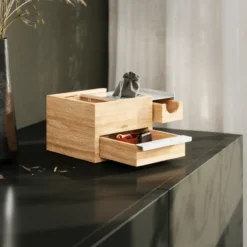 Juwelenbox Stowit wit naturel hout S