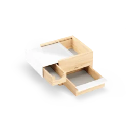 Juwelenbox Stowit wit naturel hout S