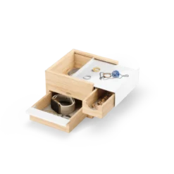 Juwelenbox Stowit wit naturel hout S