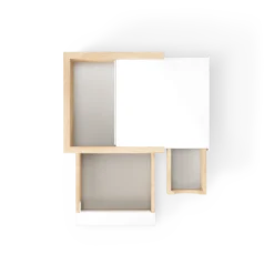 Juwelenbox Stowit wit naturel hout S