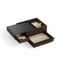 Juwelenbox Stowit zwart walnoot hout L
