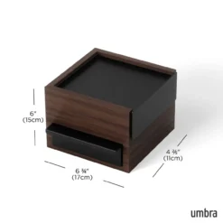 Juwelenbox Stowit zwart walnoot hout S