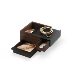 Juwelenbox Stowit zwart walnoot hout S