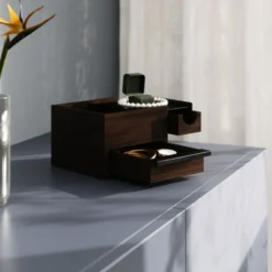 Juwelenbox Stowit zwart walnoot hout S