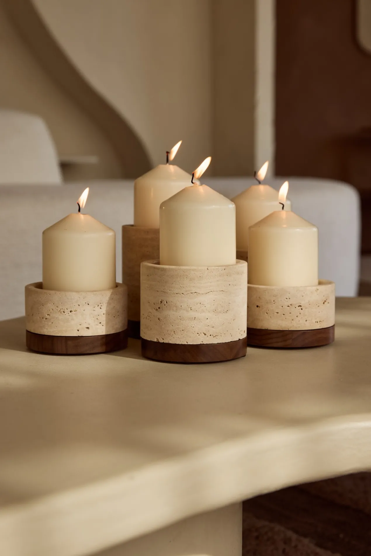 Kaarshouder Travertine S