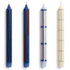 Kaars Pattern blue/silver - set van 4