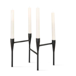 Kandelaar Indy metaal - set van 4 Indy metalen kandelaar zwart - 4 stuks