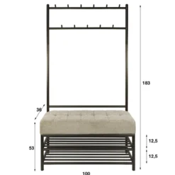 Kapstok Bankje Retro 100 cm