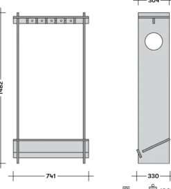 Kapstok KiloOhm Softgrey