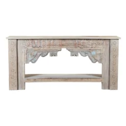 Karam - Handgesneden Console Tafel van Teakhout