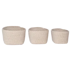 Katoenen manden Carlijn - set van 3 Beige