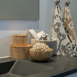 Katoenen manden Carlijn - set van 3 Beige