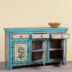 Kaveh - Handbeschilderd Oud Houten Dressoir