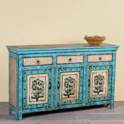 Kaveh - Handbeschilderd Oud Houten Dressoir