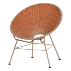 Kazoun tuin loungestoel wicker oranje