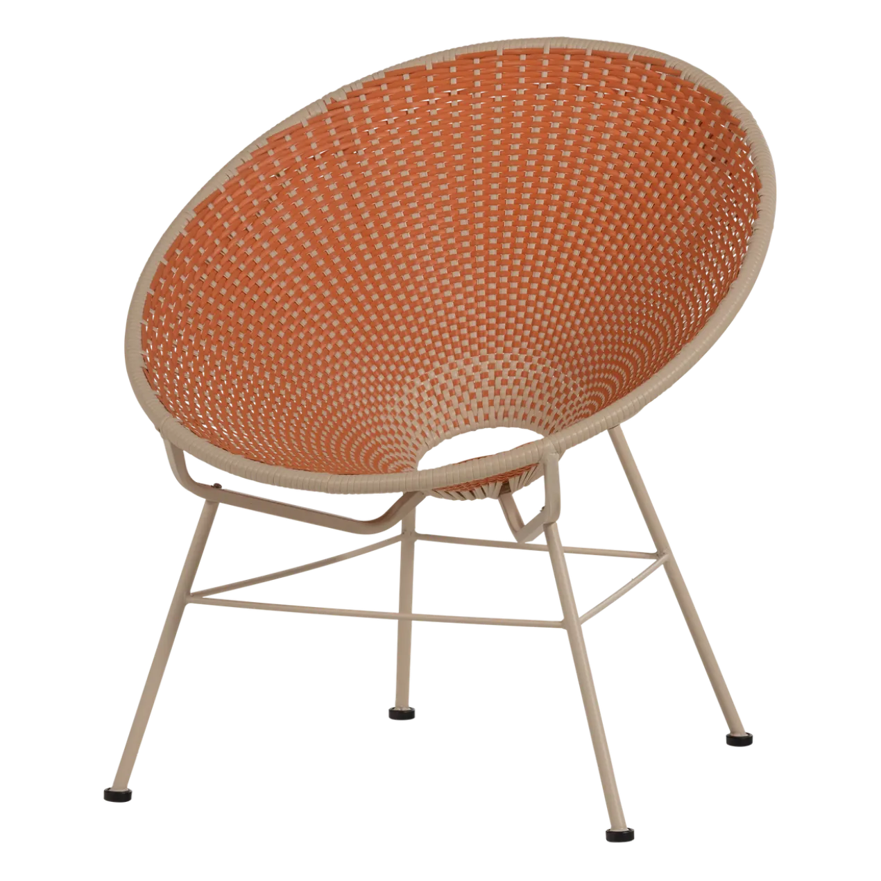 Kazoun tuin loungestoel wicker oranje