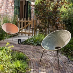 Kazoun tuin loungestoel wicker oranje
