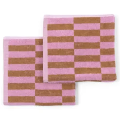 Keukendoek Bonnie 50x50 cm caramel/pink - set van 2
