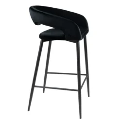 Kick barkruk Lenn velvet - Zwart