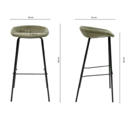 Kick barkruk Riga H80 cm groen