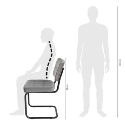Kick buisframe stoel Ivy - Grijs